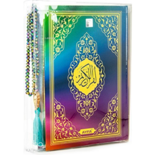 Mühürlü Orta Boy  Kur'an-ı Kerim - Gökkuşağı -Kristal Tesbih (kod:227G)