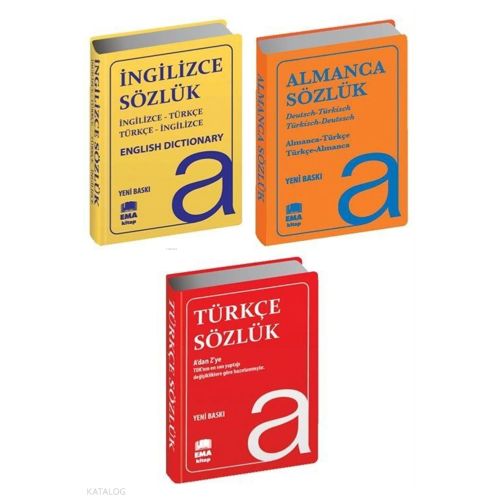 Almanca Ingilizce Türkçe Sözlükler (3 Kitap Set Biala Kapak)