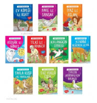 Ezop Masalları Seti (10 Kitap - Büyük Boy); 1. ve 2. Sınıflar İçin Eğik El Yazısı