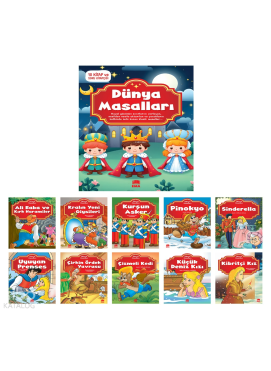 Dünya Masalları Seti (10 Kitap Takım - Küçük Boy); 1. ve 2. Sınıflar İçin Düz Yazılı